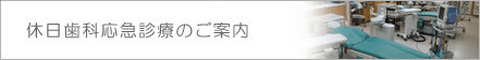 休日歯科応急診療のご案内